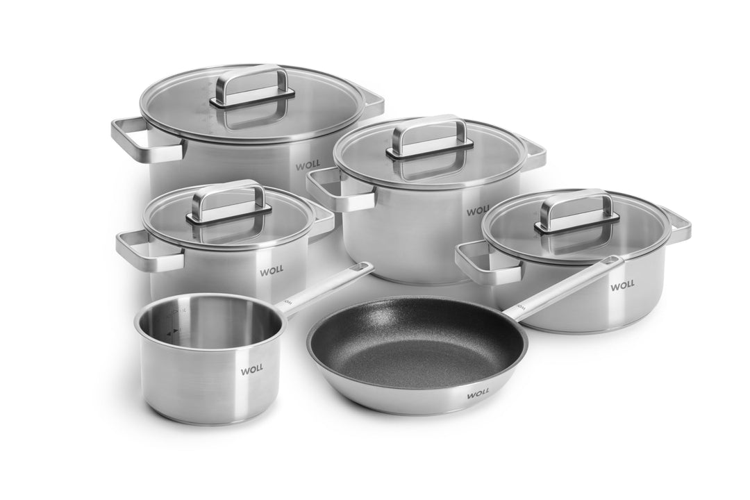 WOLL – Steel Topf-Set 10-teilig Ø 20–24 cm – Induktions-Töpfe aus Edelstahl, spülmaschinenfest, ener