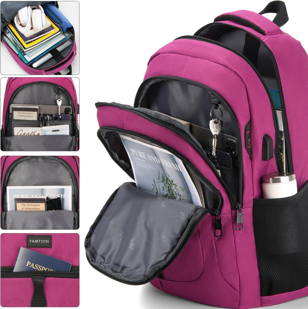 YAMTION Schultasche Damen,17.3 Zoll Schulrucksack Mädchen Teenager für Jungen Laptop Rucksack für St