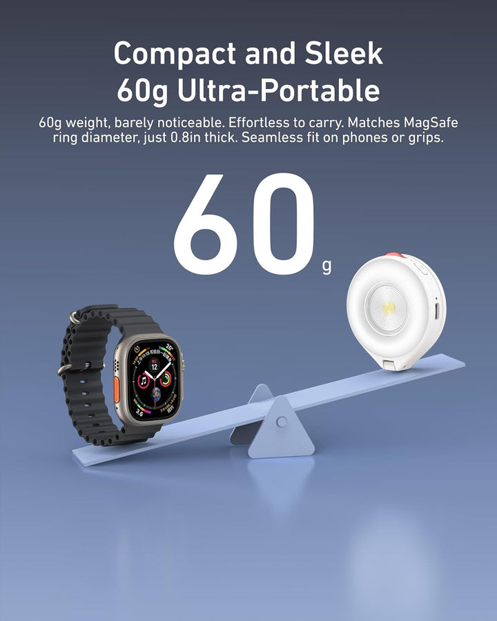 TELESIN 2-in-1 Magnetische Selfie-Leuchte mit Blitzlicht, MagSafe-kompatibel, CRI 85+, 5000 Lux Ring