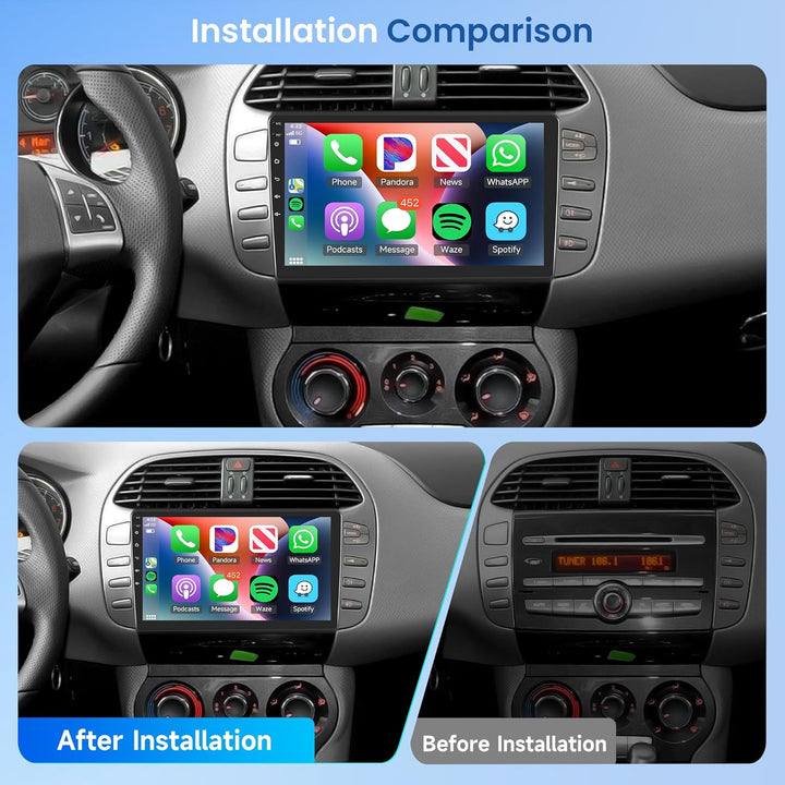 8 Core 4+64G Android 13 Autoradio für FIAT Bravo 2007-2014, Rimoody 9 Zoll Touchscreen Autoradio mit