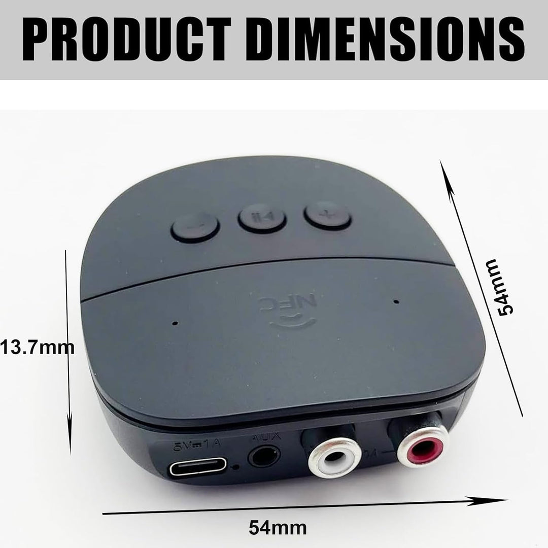 Bluetooth 5.2 Receiver mit NFC Adapter AUX/RCA Klinke 3,5 mm Wireless Bluetooth Audio Adapter Unters
