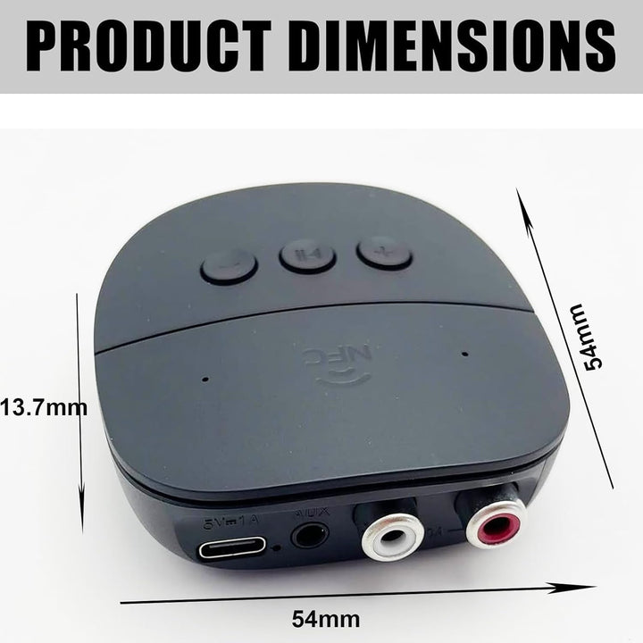 Bluetooth 5.2 Receiver mit NFC Adapter AUX/RCA Klinke 3,5 mm Wireless Bluetooth Audio Adapter Unters