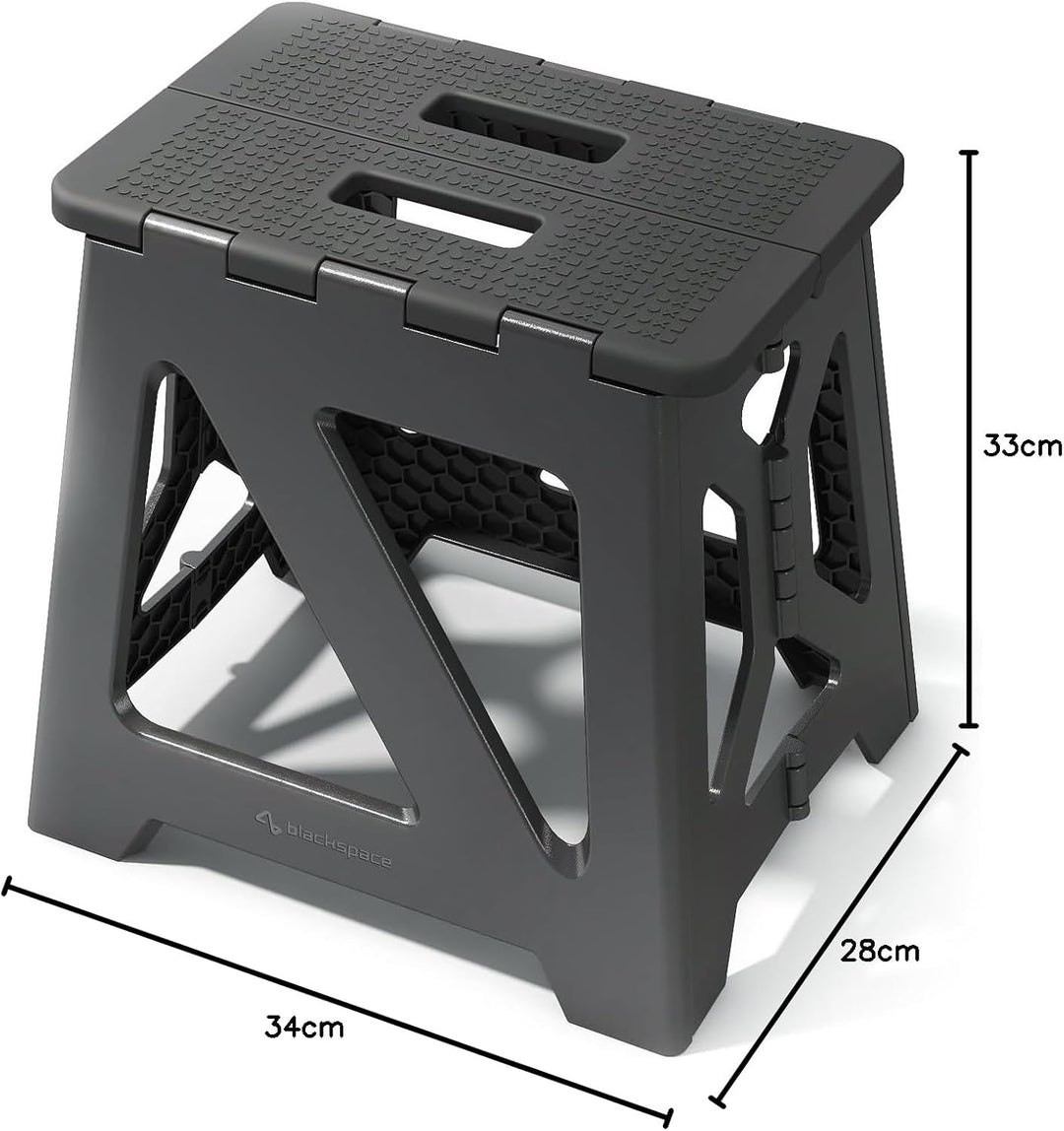 BLACKSPACE Hocker Klappbar 33cm Hoch (Schwarz)-II-XM330BLACK-DE