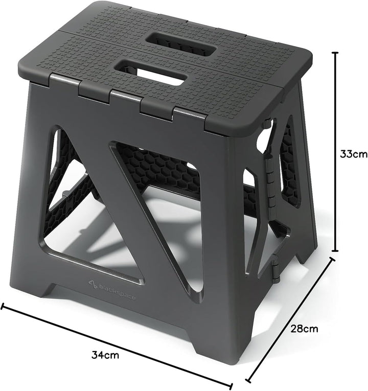 BLACKSPACE Hocker Klappbar 33cm Hoch (Schwarz)-II-XM330BLACK-DE
