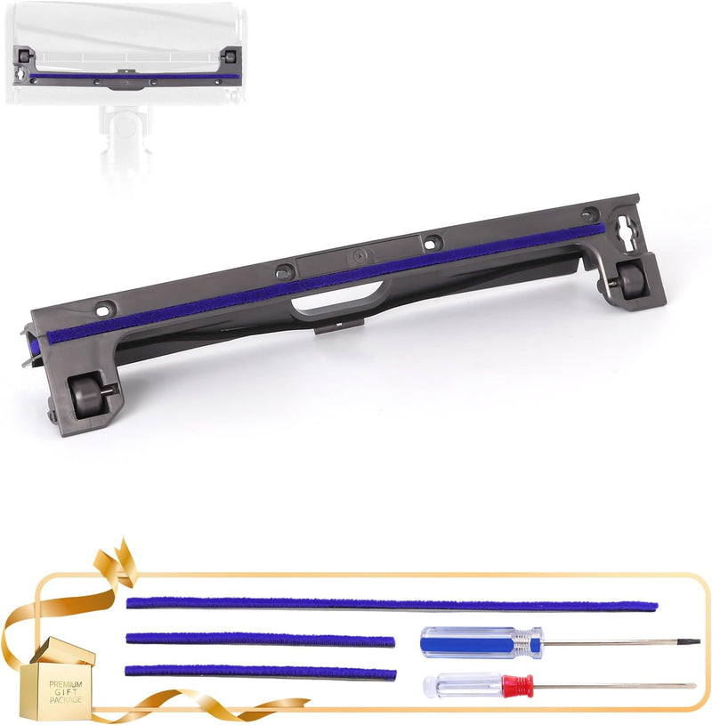 Bodenplatte + weiche Plüschstreifen + Rollen kompatibel mit Dyson V6 V7 V8 V10 V11 Weiche Rolle Stau