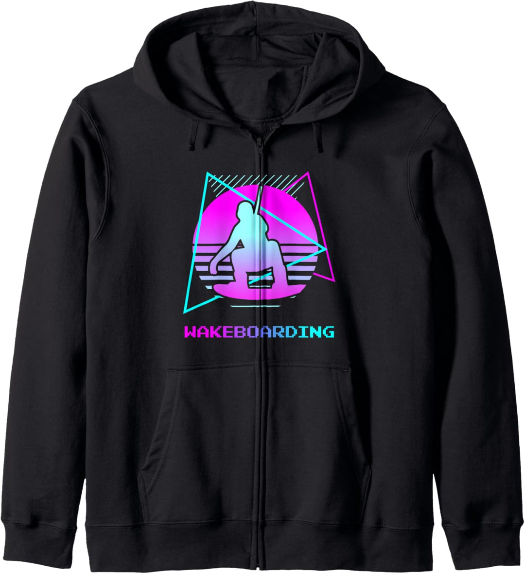 Wakeboard-Wakeboard-Wakeboard, Retro-Vintage-Stil, klassisches Design, Wakeboard Kapuzenjacke