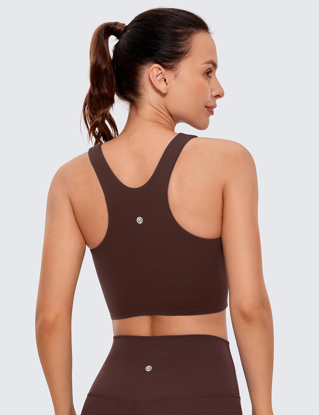 CRZ YOGA Damen Butterluxe Racerback Sport BH Gepolstert Ohne Bügel Crop Tops Longline Yoga Tank Top