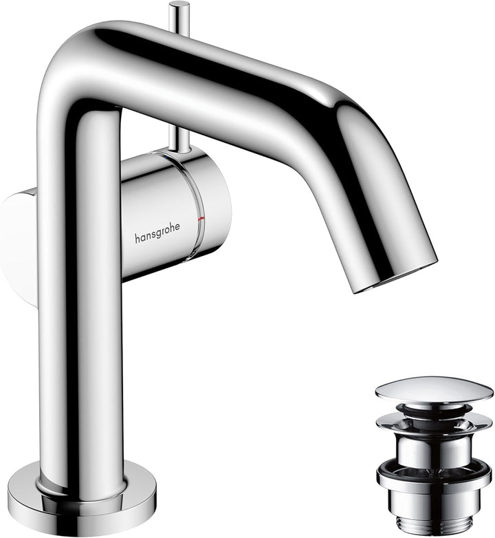hansgrohe Tecturis S Fine - Waschtischarmatur mit Push-Open Ablauf, energiesparend (CoolStart), Wass