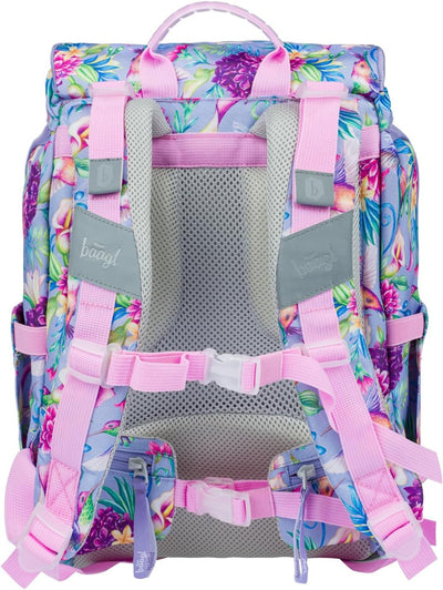 Baagl Schulranzen Mädchen für 1. Klasse, Airy Schultasche Set 3-Teilig, Grundschule Schulrucksack fü