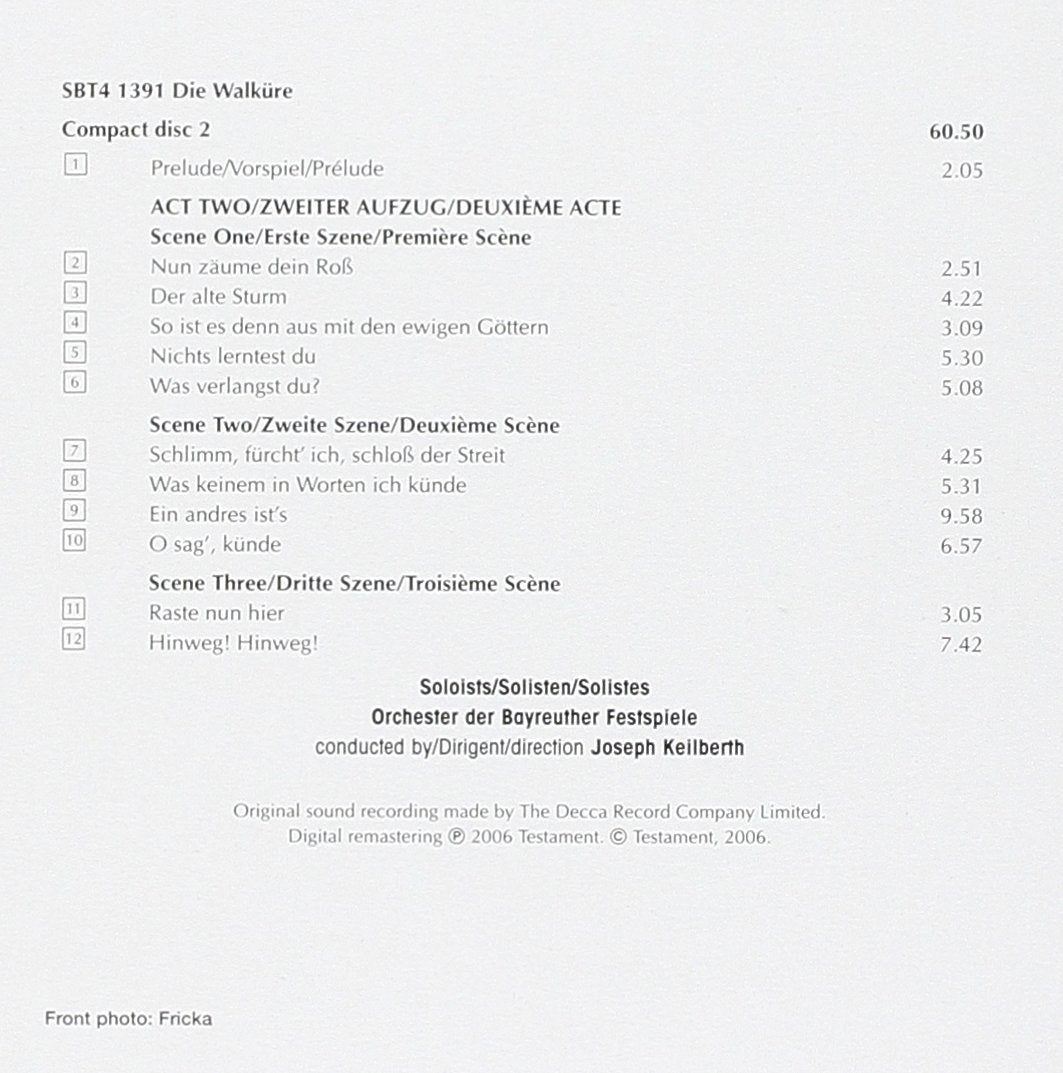 Die Walküre (Bayreuth 1955), Audio-CD