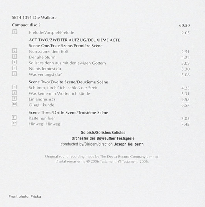 Die Walküre (Bayreuth 1955), Audio-CD
