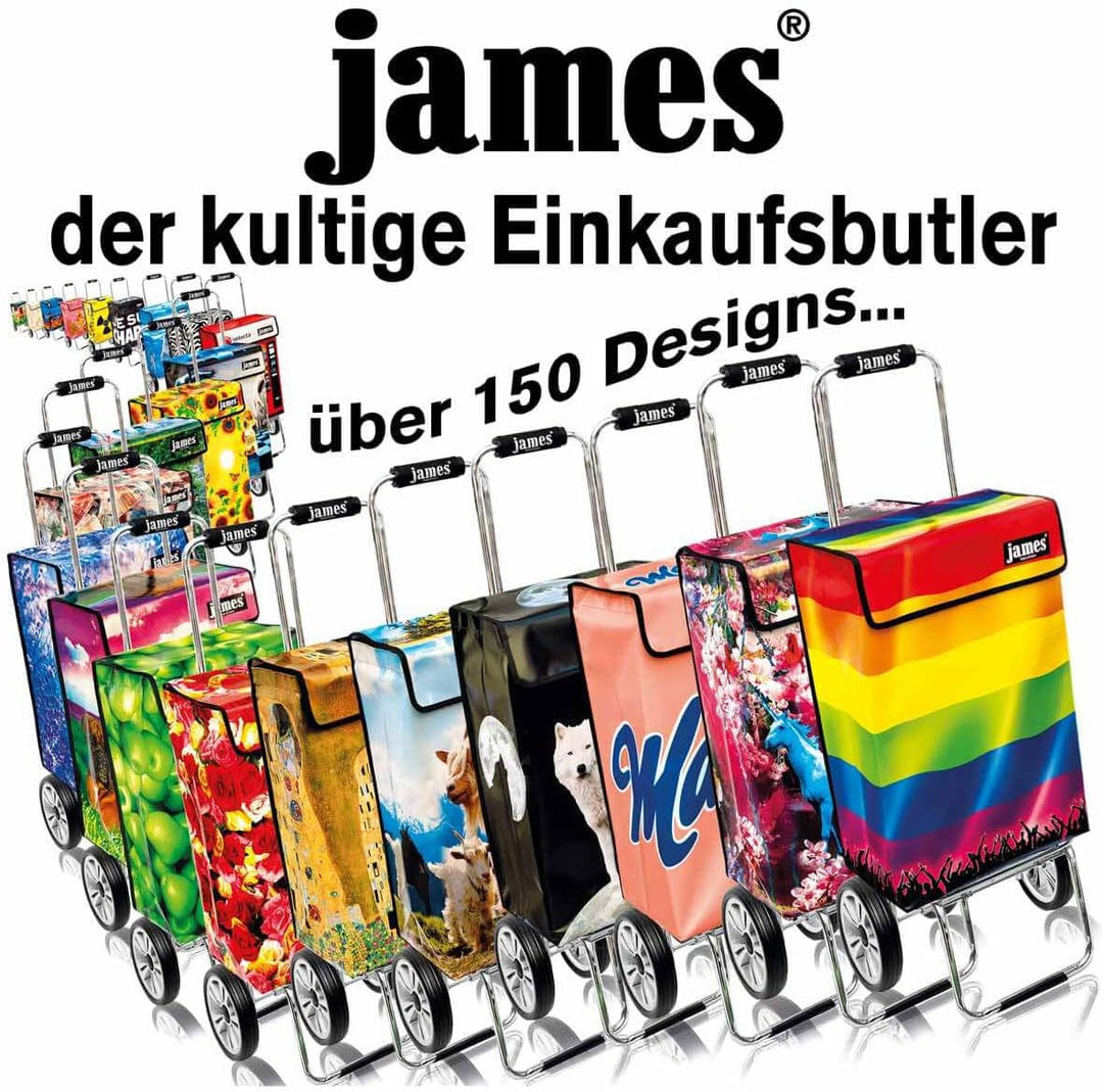 james® Einkaufstwagen Design BLACKY Deluxe, moderner Einkaufstrolley, bunter Lifestyle Trolly, Rollk