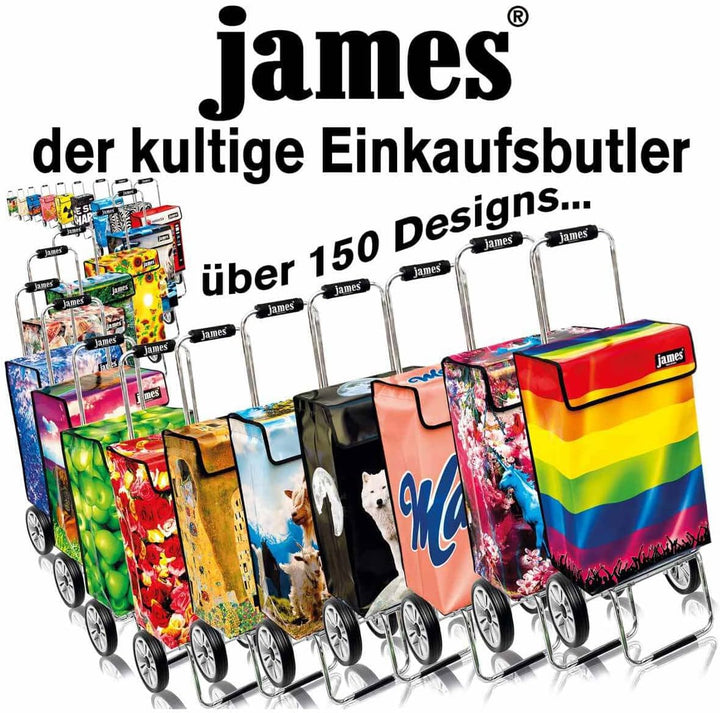 James® Einkaufstrolley „Roncalli-Artist“, 100 Designs, 6 Fahrgestell-Varianten, Gewebeplane, moderne