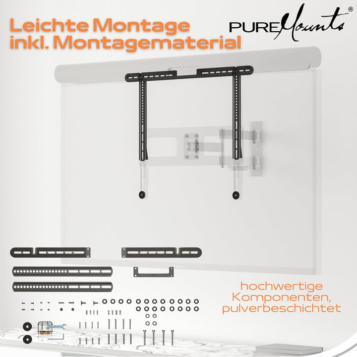 PureMounts Lautsprecher-Halterung zur direkten Montage am TV, kompatibel mit Sonos Arc, Traglast: 10