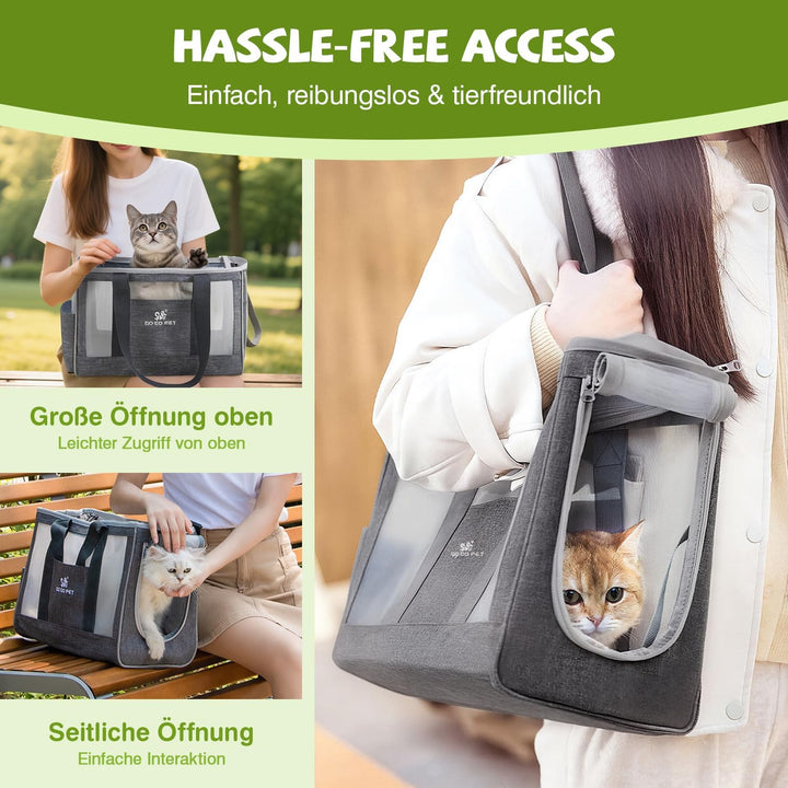 ALLSOPETS Haustier Tragetasche Faltbare Transporttasche Katze und Hund Atmungsaktiv Katzentasche mit