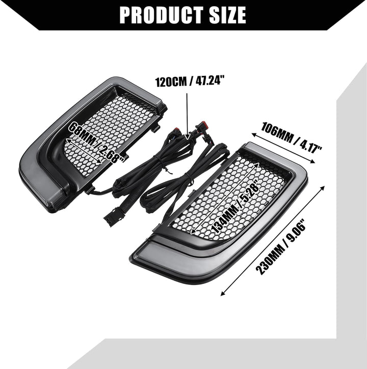 X AUTOHAUX Motorrad LED Verkleidung Untere Gitter Blinker Licht für Harley