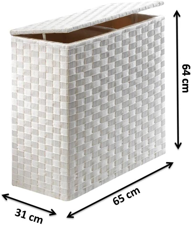 Kobolo Wäschesammler Wäschesortierer - Nylon - weiss - 125L - 2 Fächer