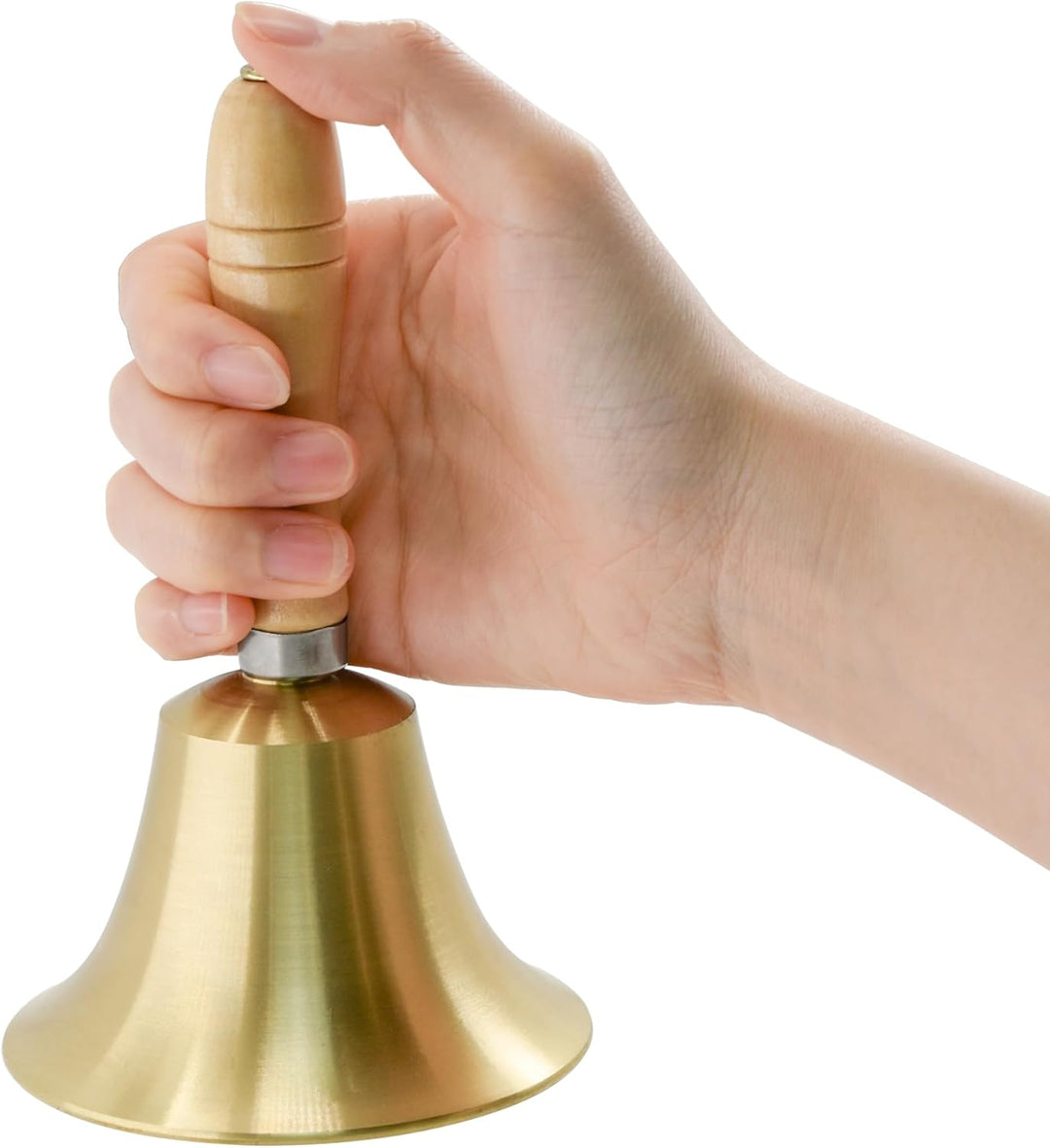 MrMrKura Superlaute Handglocke aus massivem Messing mit Holzgriff für Kirche, Hotel, Schule, Gottesd