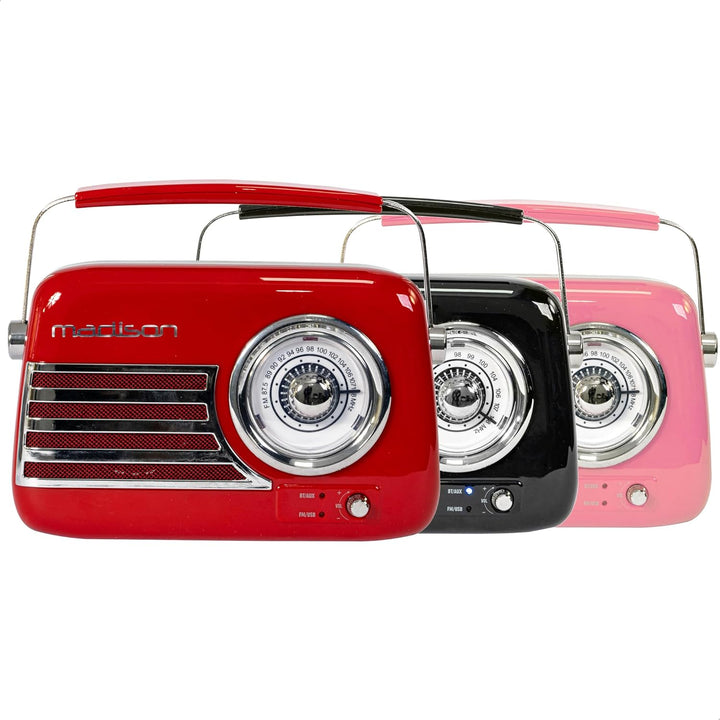 FREESOUND-VR40R - MADISON - 30W Vintage-Radio mit langer Batterielaufzeit, Bluetooth, USB und UKW -