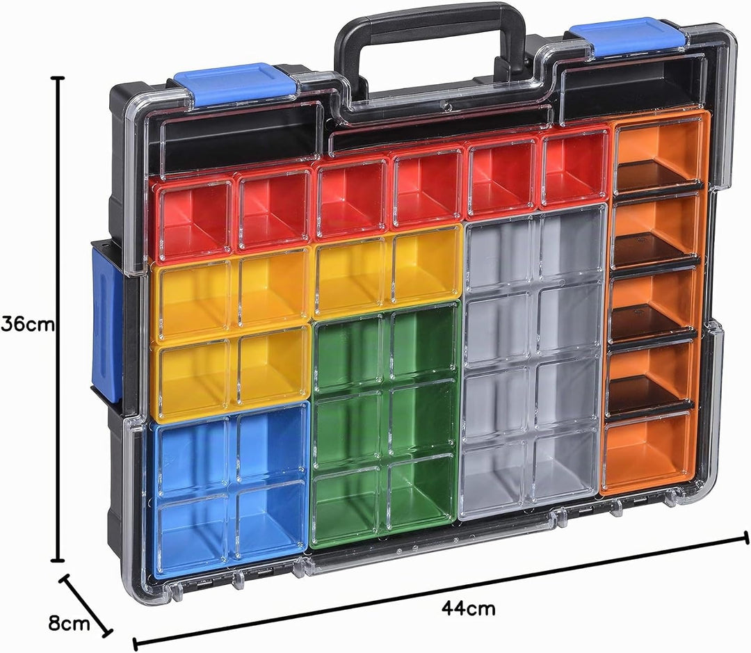 Allit Sortimentkoffer Euro Plus Pro K 44/18 aus Kunststoff Profi-Kleinteilekoffer mit Verbindungscli