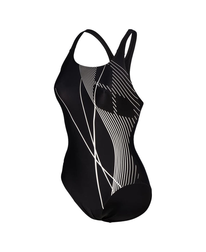 ARENA Damen Women's Branch Swimsuit Swim Pro Back Lb One Piece Swimsuit 36 Black-white, 36 Black-whi