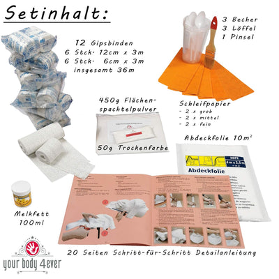 ALLES DRIN | Gipsabdruck Babybauch Set inkl. Glättung & Veredelung | 1A Geschenke für werdende Mütte