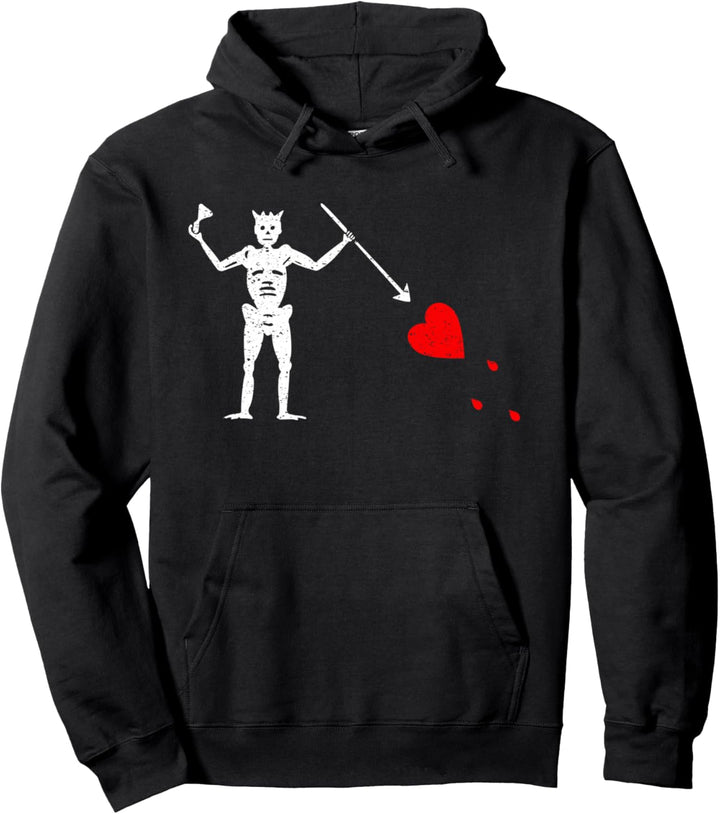 Flagge von Blackbeard Jolly Roger, Piratenflagge Pullover Hoodie