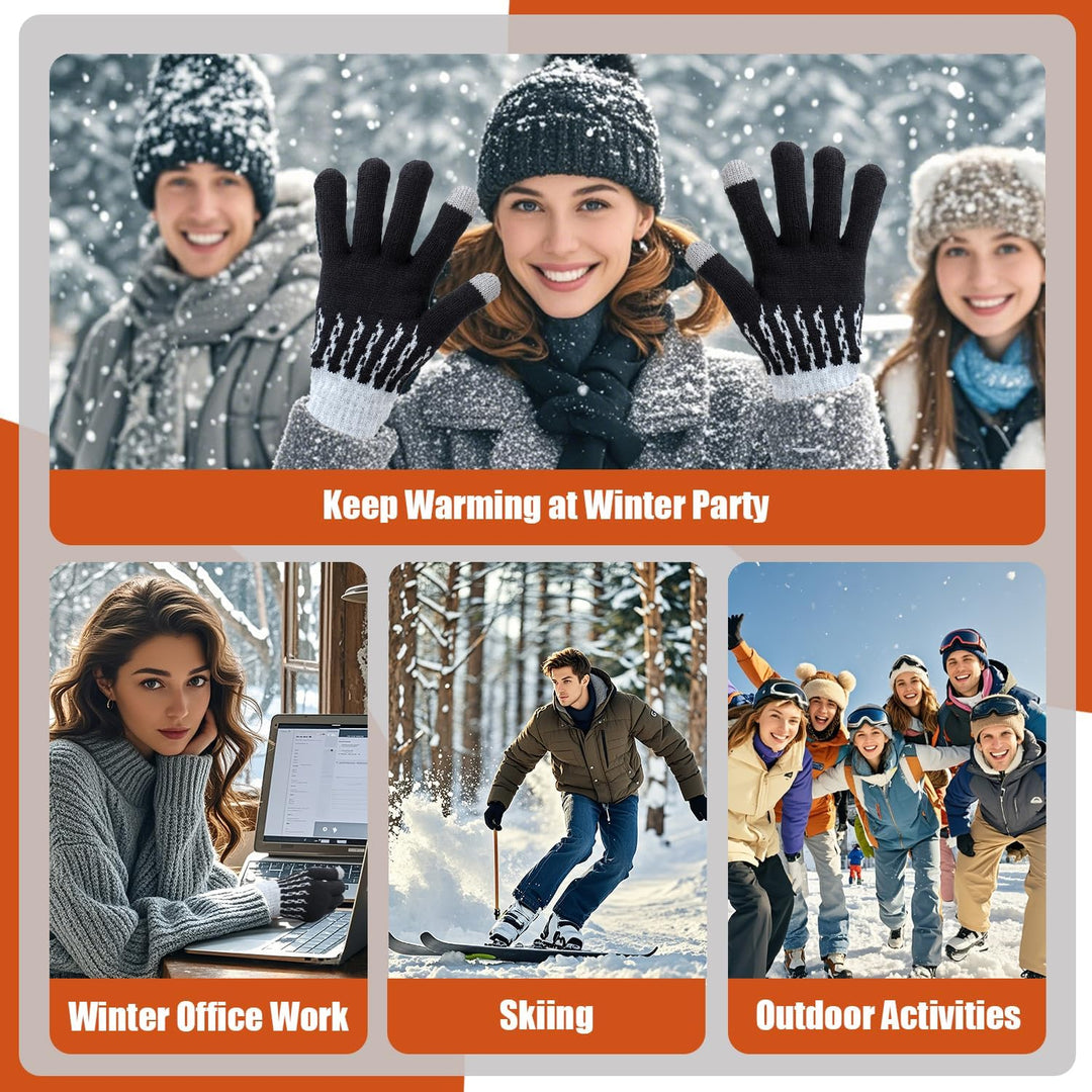 USB Beheizte Handschuhe für Männer Frauen, Winter Hände Warm Handschuh Vollhände Touchscreen Laptop