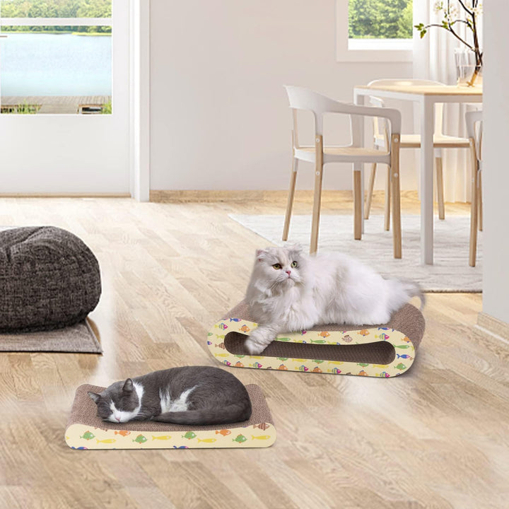 Nobleza 2 x Katze Kratzbrett Kratzpappe für Katzen 2 in 1, Katzenkratzer mit Katzenminze, Recycelbar
