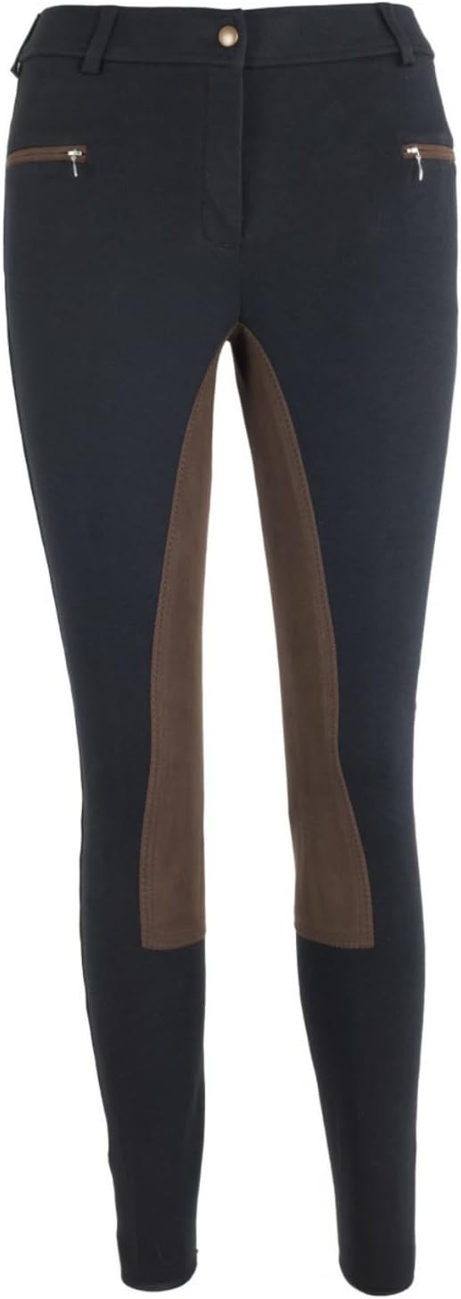 HKM by Reiterladen24 - Damen Reithose Vollbesatz BASICLINE schwarz/dunkelbraun 44