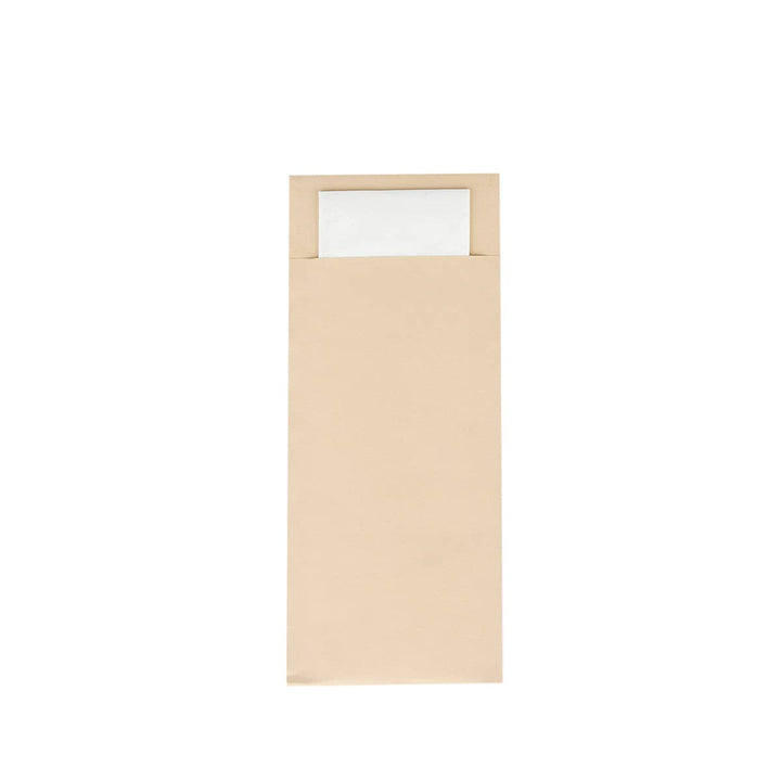 Mank Bestecktasche | 85 x 200 mm | mit 2-lagiger Tissue-Serviette in Weiss | Besteckhülle | Besteckb