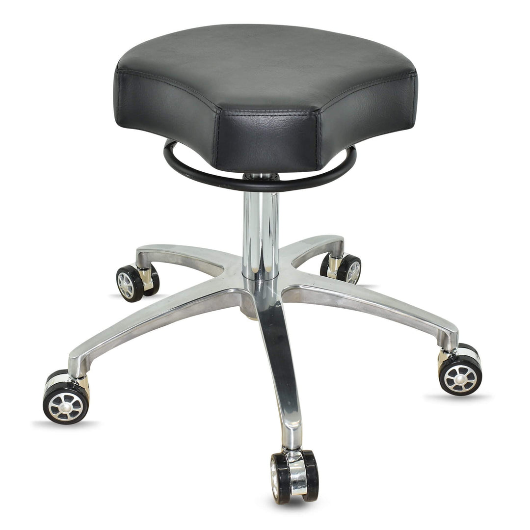 VAKON SALON - Design ergonomischer Rollhocker auf hochwertigen Rollen schwarz - Höhenverstellbarer v