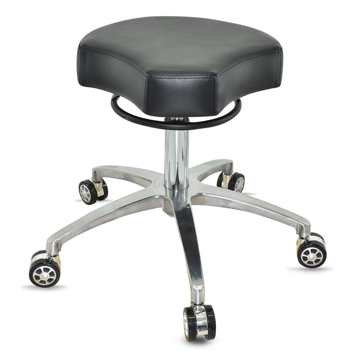 VAKON SALON - Design ergonomischer Rollhocker auf hochwertigen Rollen schwarz - Höhenverstellbarer v