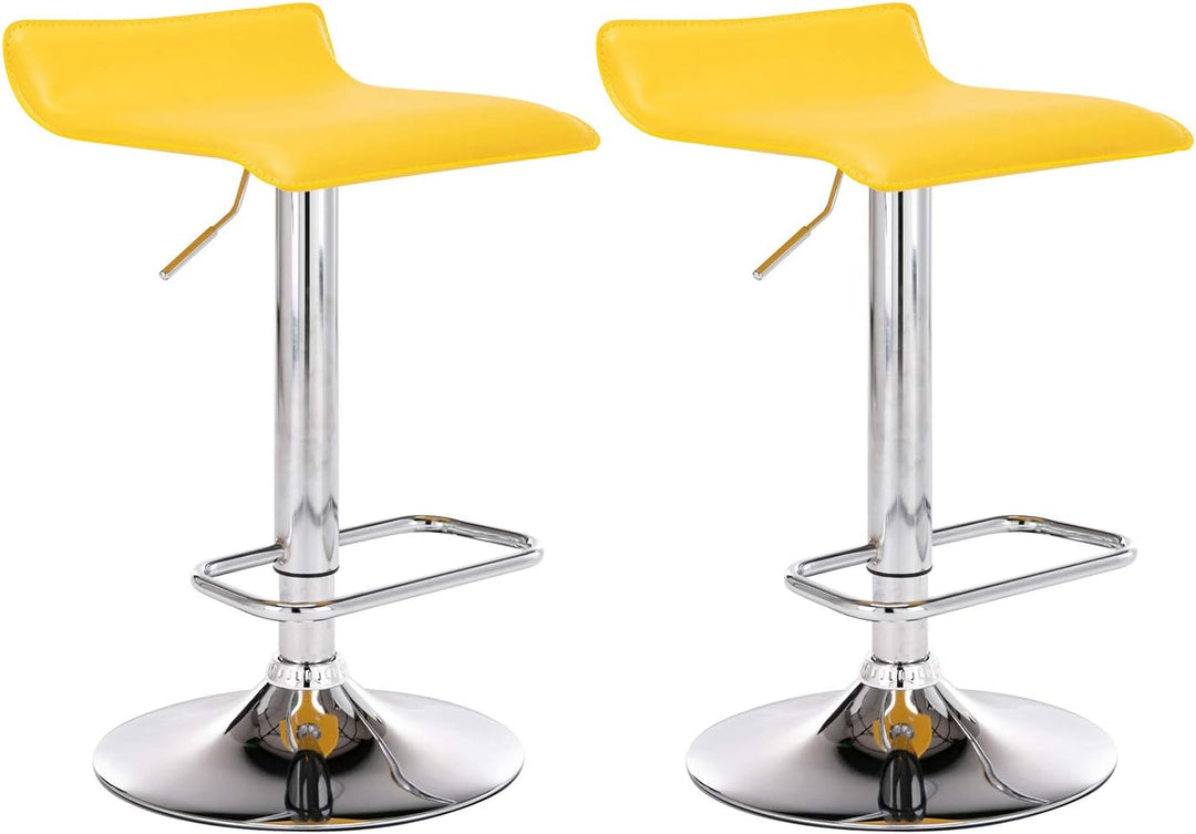 CLP 2er Set Barhocker Dyn Mit Kunstlederbezug I 2 x Höhenverstellbarer Und Drehbarer Tresenhocker Mi