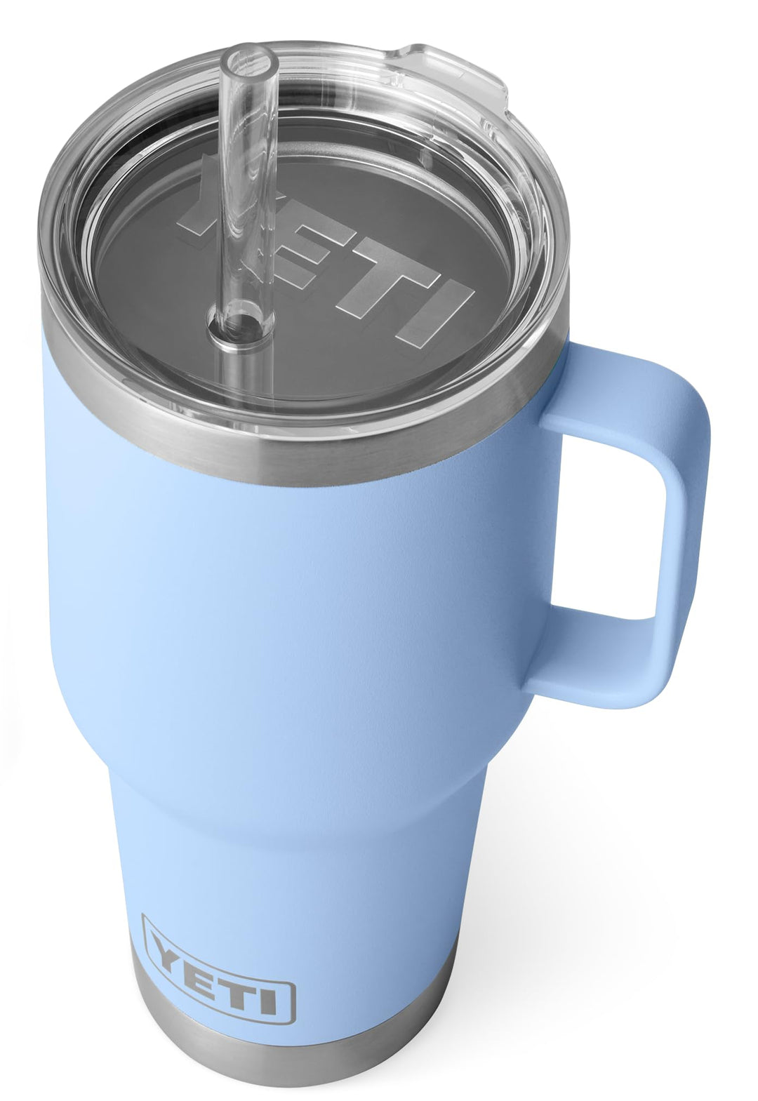 YETI Rambler Straw Mug, Stainless Steel Vacuum Insulated Mug with Stronghold Lid, Big Sky Blue, 35 o