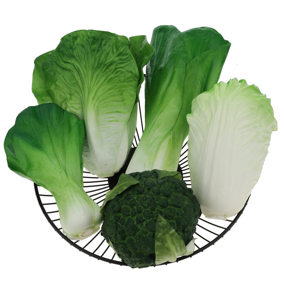 Woration Grün Künstlich Gemüse Satz Lebensecht Kopfsalat Brokkoli Kohl PU Lebensmittel Modell Dekora