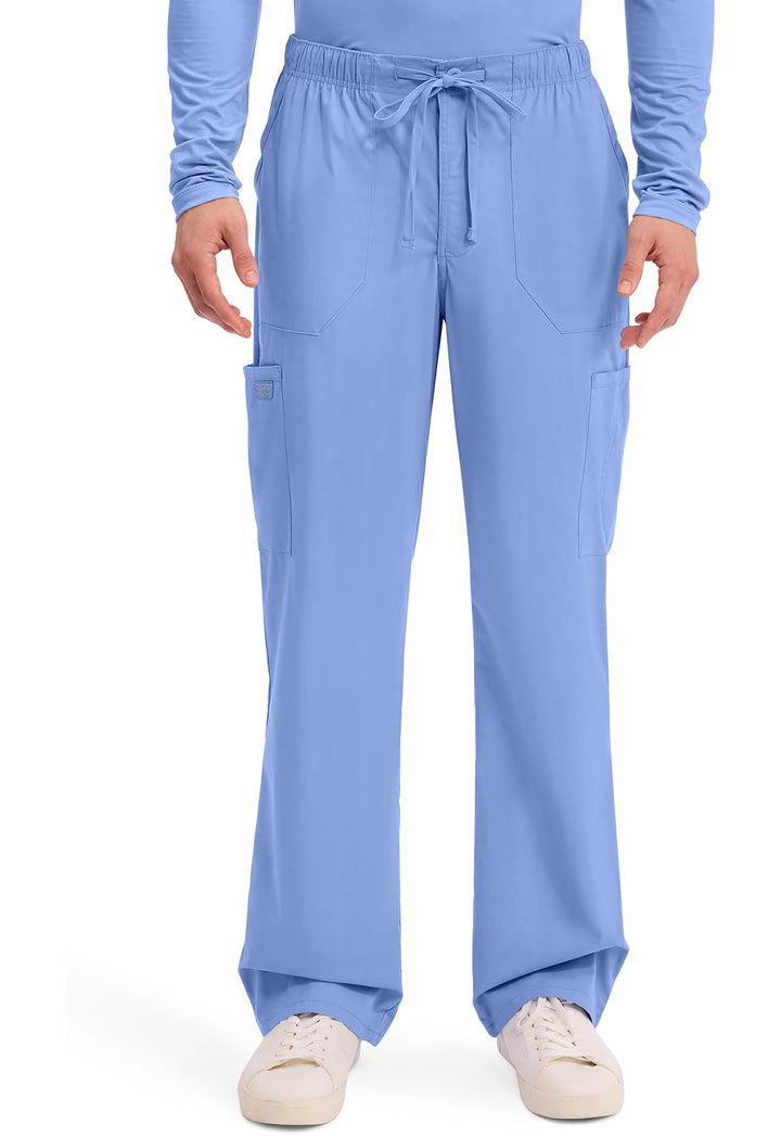 Workwear Professionals Men Scrubs Pant Tapered Leg Fly Front Cargo WW190 XS Ciel Blue, XS Ciel Blue