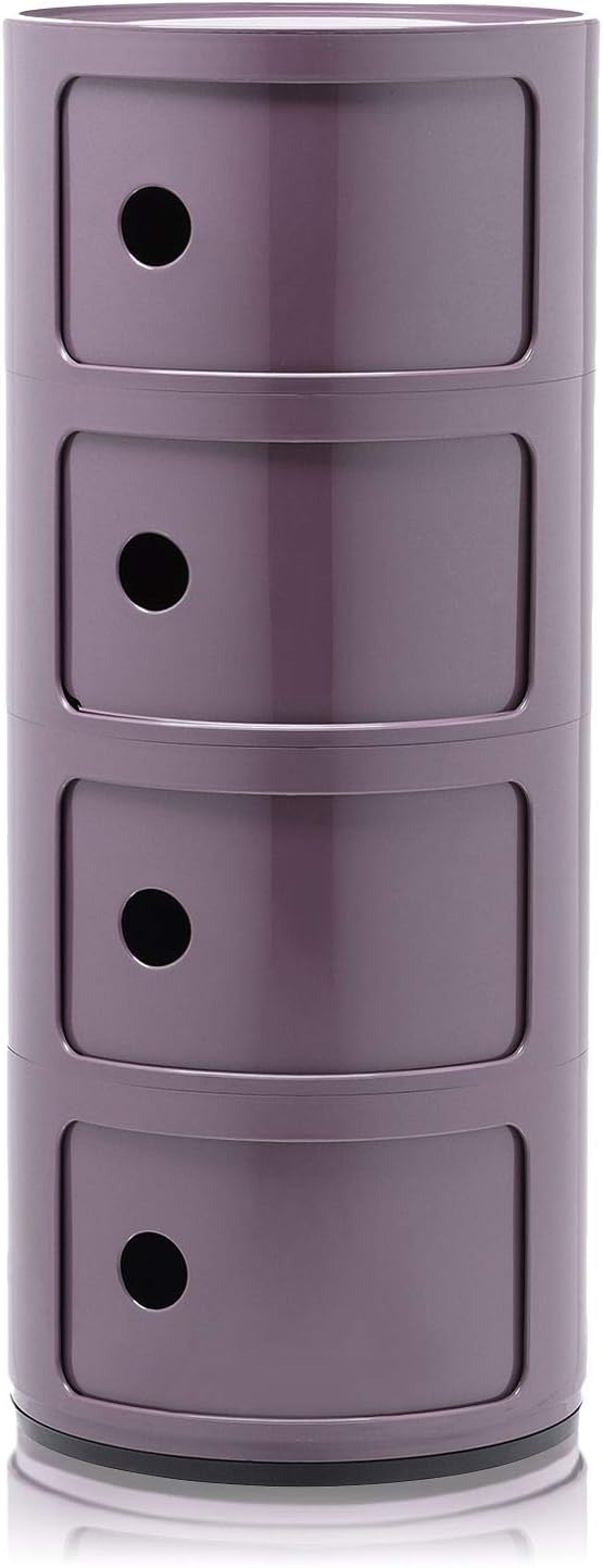 Kartell Componibili, 4 Elements, Violet, Runde Basis 4-fächer Violett, 4-fächer Violett