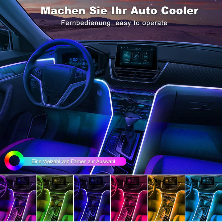 OMECO USB Ambientebeleuchtung Auto LED Innenbeleuchtung 4m 5050 RGB mit APP und Kontroller 5V LED St