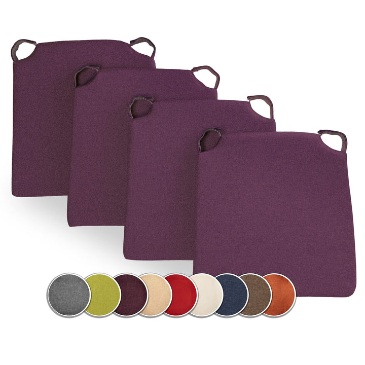 sunnypillow 4er Set Stuhlkissen mit Klettverschluss Polsterauflage Auflage für Stühle - Indoor/Outdo