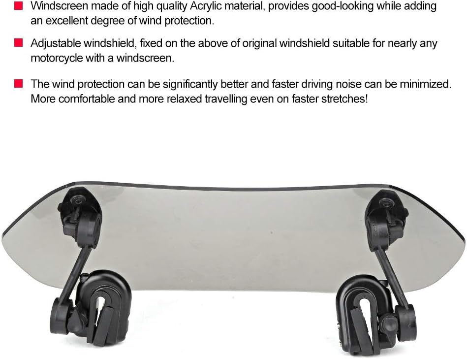 DEWIN Motorrad Windschild, Street Glide Special Windschild Motorrad Einstellbare Clip On Windschutzs