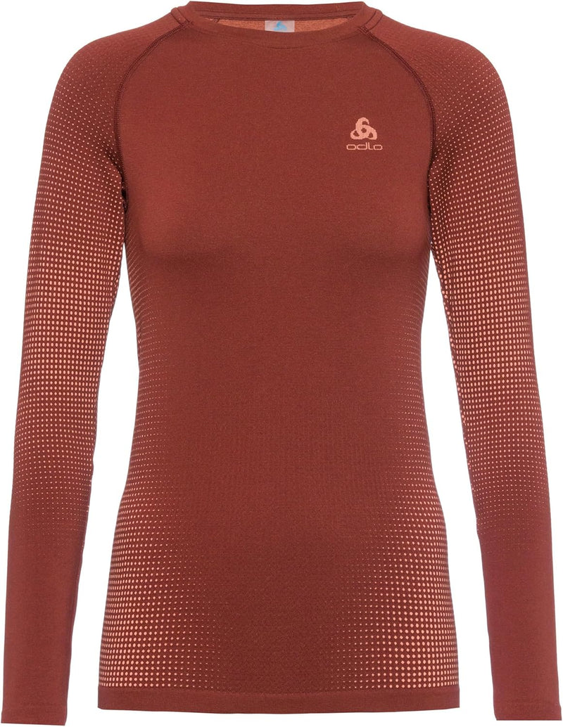 Odlo Damen Performance Warm Eco_196191 Funktionsunterwäsche Langarm Shirt XS Spiced Apple, XS Spiced