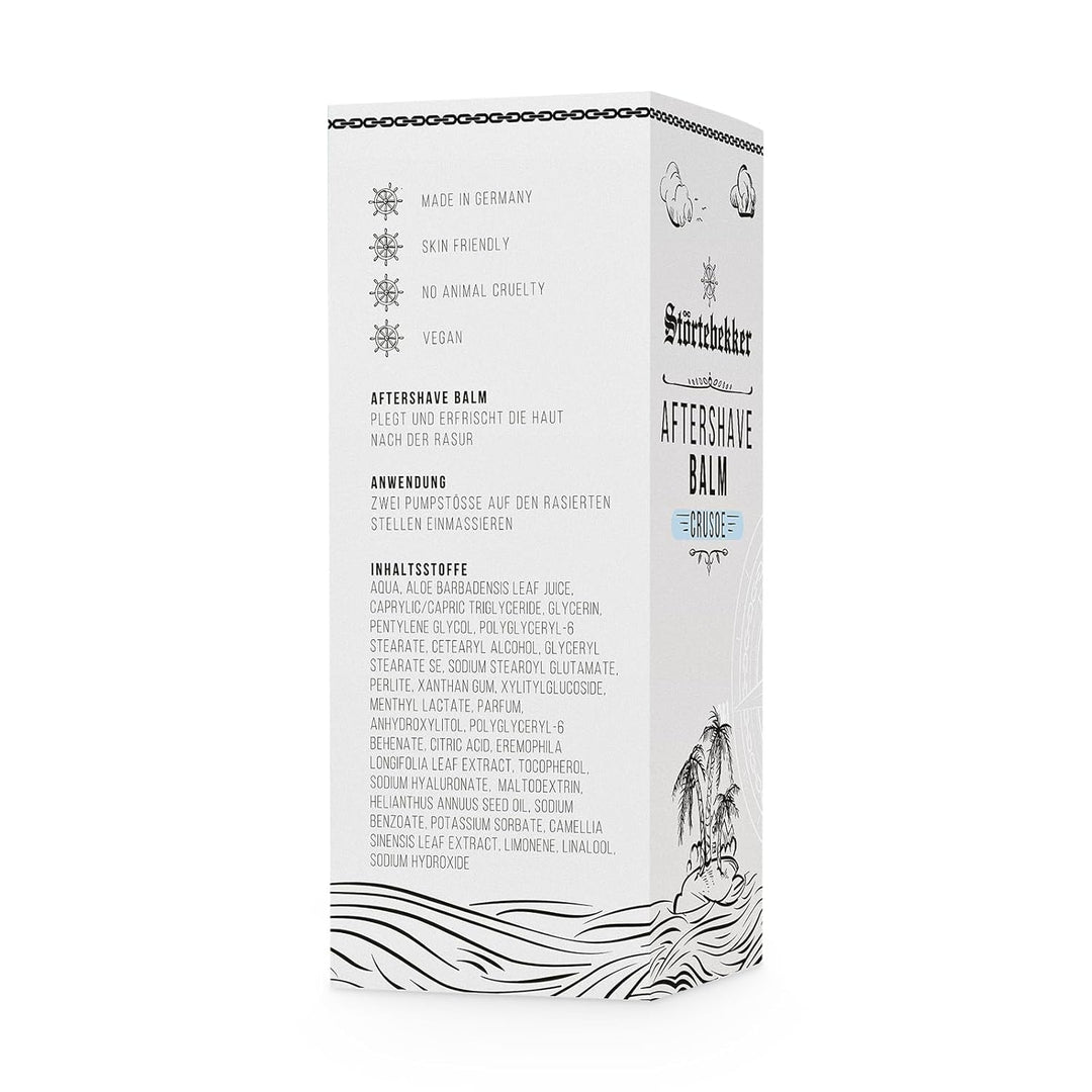 Störtebekker® Premium After Shave Balsam für Herren mit Crusoe-Duft - Gegen Hautirritationen, Rasurb