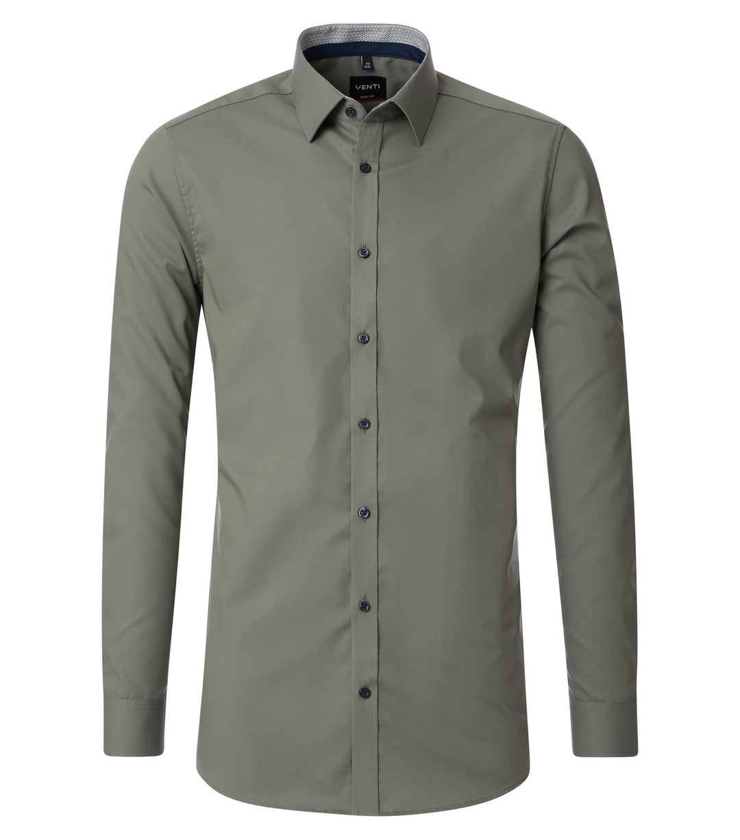 Venti - Body Fit - Herren Langarm Hemd (134024500), Grösse:39, Farbe:Grün (300)