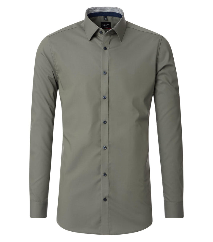 Venti - Body Fit - Herren Langarm Hemd (134024500), Grösse:39, Farbe:Grün (300)
