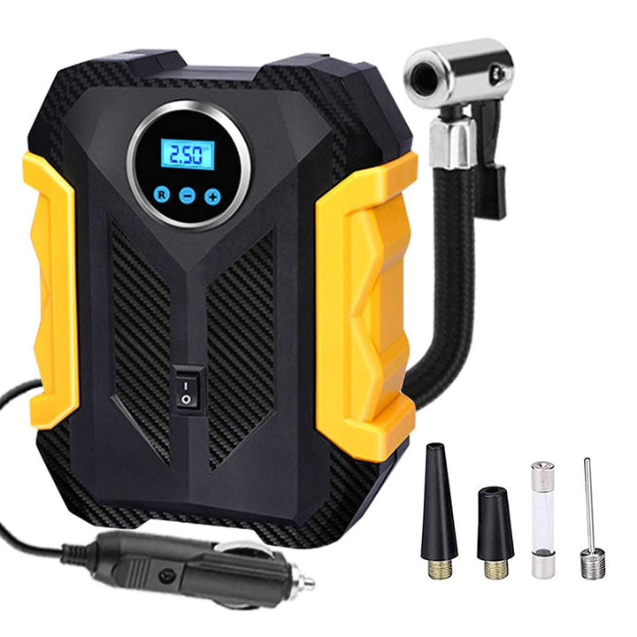 Digitaler Luftkompressor Auto, Luftpumpe Auto Kompressor Luftpumpe mit LED-Lampe, Automatische Absch
