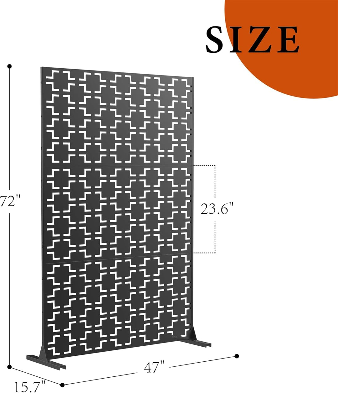 Paravent Outdoor, 120x180cm Freistehender Sichtschutz aus Stahl, Windschutz für Terrasse und Garten,