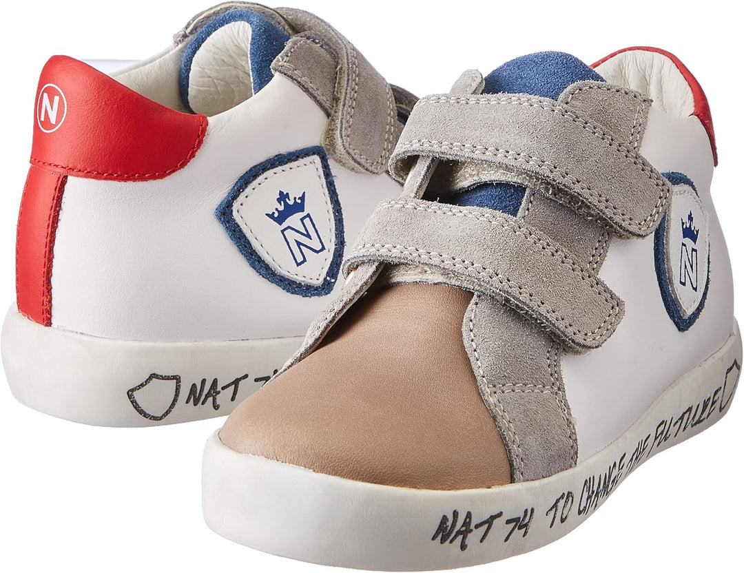 Naturino Korey 2 HIGH VL-Ledersneakers 21 EU Weiss Grau, 21 EU Weiß Grau