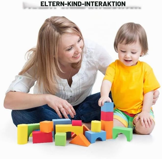 Pairez Toys Bausteine Schaumstoff, 138 Stück weiches Stapelbauklötze-Spielzeugset, frühes Lern-Konst