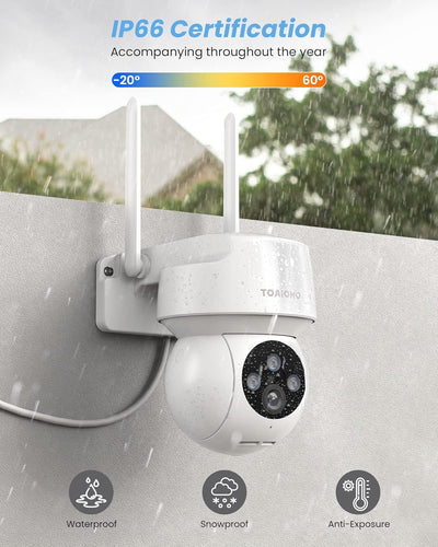 2 Stück Überwachungskamera Aussen - Kamera Überwachung Aussen Wlan IP Kamera Outdoor Kabel Aussenkam